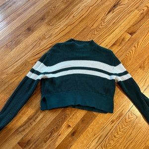 Lottie Moss green cropped turtleneck